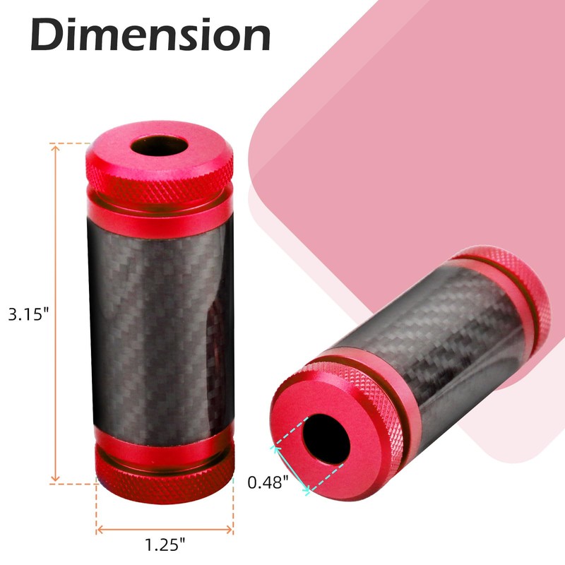 GZICMA Crash Bar Sliders CNC Carbon Fiber 1.25" Decorative Wheels