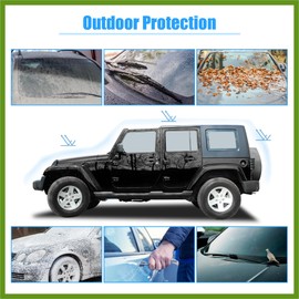 HOPESPANNER for Jeep Wrangler Cover 4 Door Waterproof SUV Car Covers for Jeep Wrangler Sport/Sahara/Rubicon JK JL TJ All Weather Protection Outdoor Black Blue Replace Parts Vehicle Components