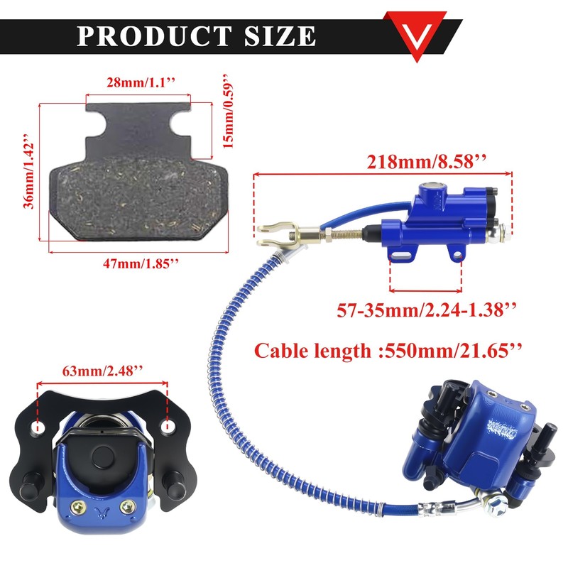 PRO BAT Rear Brake Master Cylinder Caliper With Brake Pad