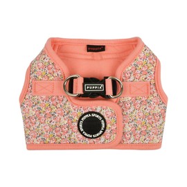 Puppia Kealoha Dog Vest Harness B (Step-in) Fashionable Flower Pattern Spring Summer Harness for Small and Medium Dogs, Pink, Medium