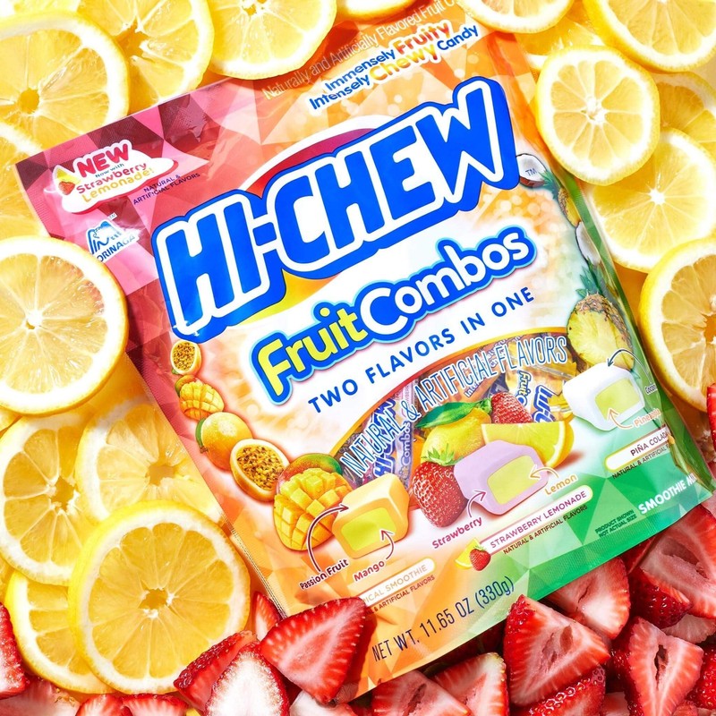 HI-CHEW Fruit Combos Bulk Easter Candy, 4 Stand Up Pouches,