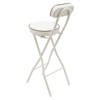 Folding Bar Stool with Backrest Set of 2, White Modern