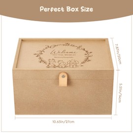 AW BRIDAL Baby Keepsake Box Baby Memory Box for Baby Boy Baby Girl Baby Shower Keepsake Box 10.6"x7.8"x5.51" Engraved Memory Box Newborn Gifts Baby Shower Gifts for New Parent