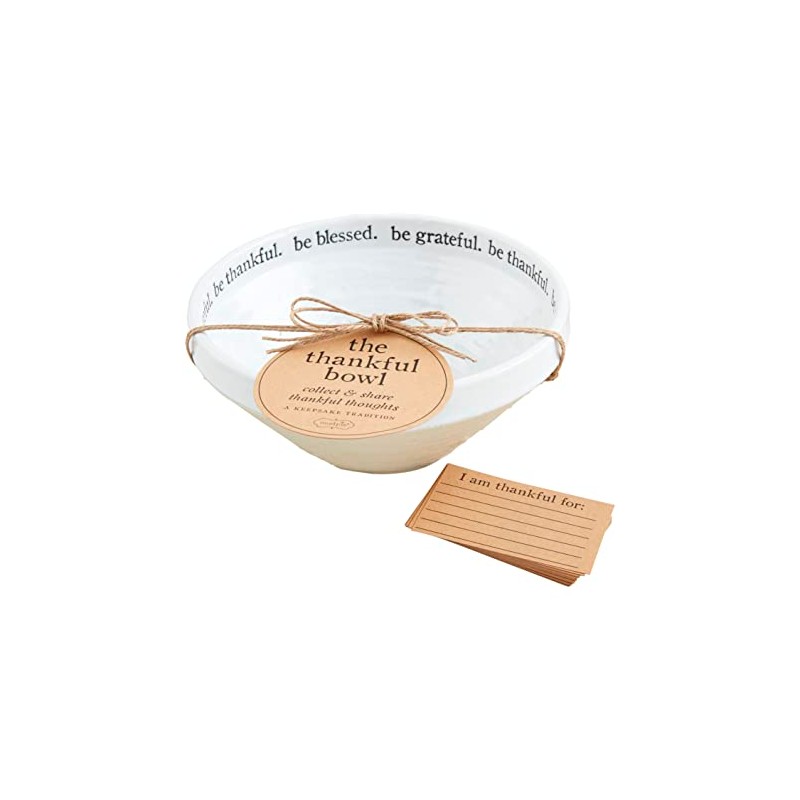 Mud Pie The Thankful Bowl, White/Cream, 3 1/2" x 7