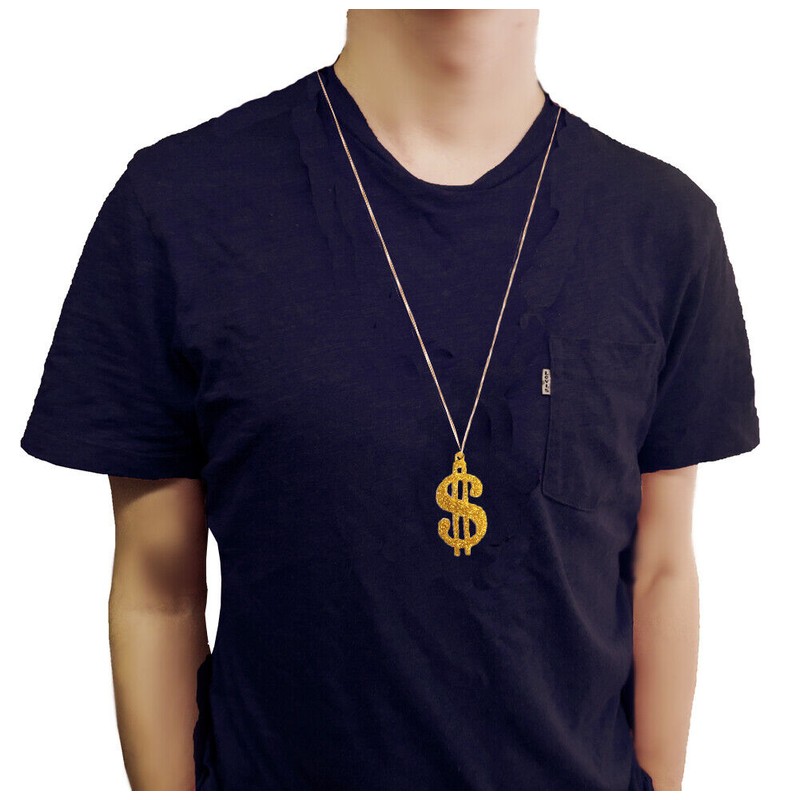 Novelty Giant Plastic Party 30'' Chain Dollar Sign Necklace Decor