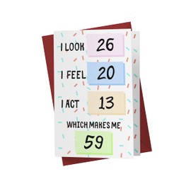 Karto Funny 59th Birthday Card for Men Women - Large 5.5x8.5 inch 59 Years Old Birthday Cards for Him Her - Feel