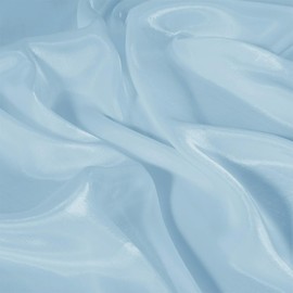 Light Blue Sheer Material, 1 Yard Organza Fabric, Silky Glitter Translucent 44" Wide Tulle Fabric for Wedding Dresses Fashion DIY Crafts Party Event Decorations