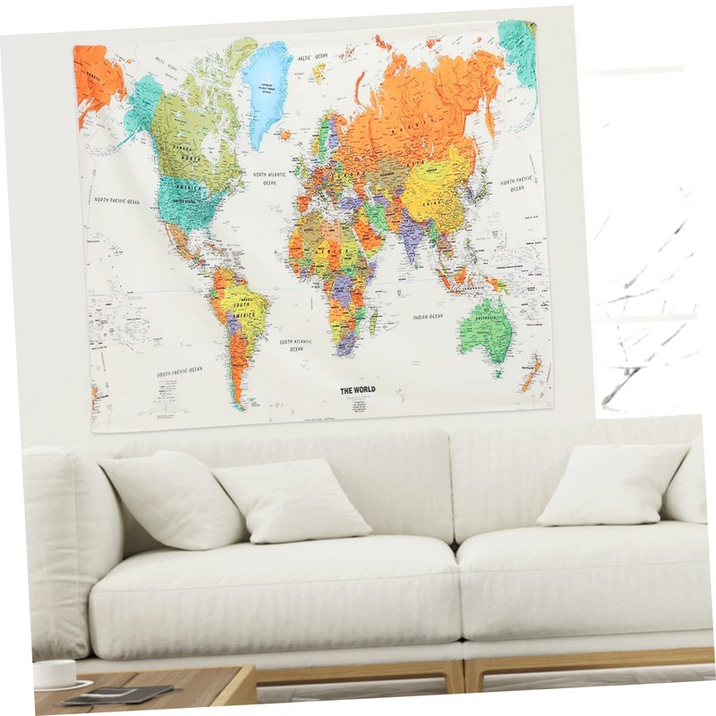 FUNOMOCYA Map Tapestry Wall Art Creative Bedroom Decor for Home