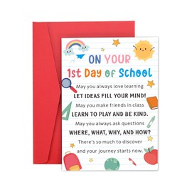 School Supplies Aesthetic for Kids First Day of School Cards for Kids Bulk Gifts for 5th Graders Going to Middle Scho-ol/Kindergarten/Preschool Gifts for Boys Girls Back to Schoo-L Card with Envelopes