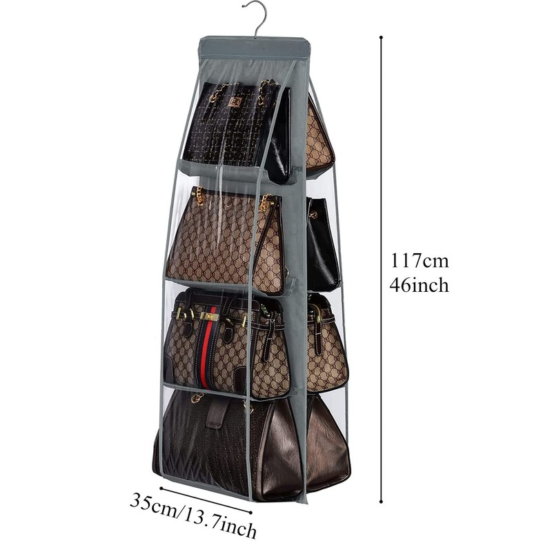 MEZOKUCEL Foldable 8-Pocket Hanging Handbag Organizer - Universal Fit for