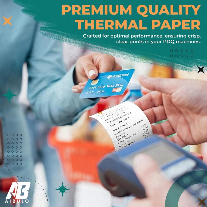 40 Pcs Aibulo Thermal Till Rolls 57x40mm for Credit Card