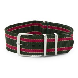 CASSIS Nylon Watch Band TYPE NATO Type Nato #141.601M 0.9 inches (22 mm) Replacement Tool Included, green/red, Luxury