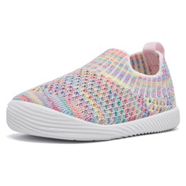 MORENDL Baby Shoes Toddler Walking Sock Shoes Infant Sneakers Boy & Girls Non-Slip Slipper Multi Rainbow 12-15Months