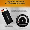 FLAMMENWIND Fireplace Fan without Electricity, Includes Thermometer and Storage Box
