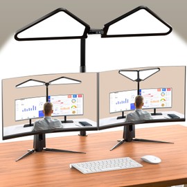 talkhigh talkhigh LED Desk Lamp for Home Office,Super Bright Desk Lamp with Clip,Triangle Desk Light,360 Adjustable Swivel Table Lamp,Eye Protection,Screen Monitor Light,Work Read Design Student