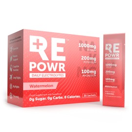 REPOWR Daily Electrolytes - Watermelon Flavour | Sugar-Free Electrolyte Powder Sachets | Hydration for Healthy Diets, Fasting and Exercise | 30 Sachets