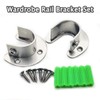2 Pack Stainless Steel Closet Pole Sockets Curtain Pole Brackets