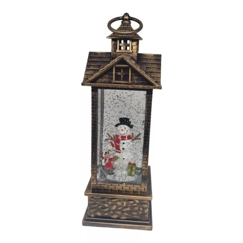 Snow Water Farol Navideño Muñeco Nieve Luz Led Musical Adornos