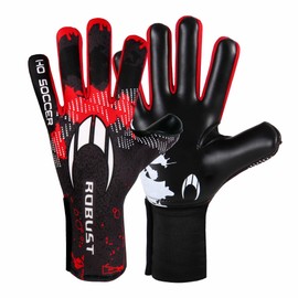 HO Soccer Robust Red Unisex Kids Goalkeeper Gloves, Black/Red, Size 6