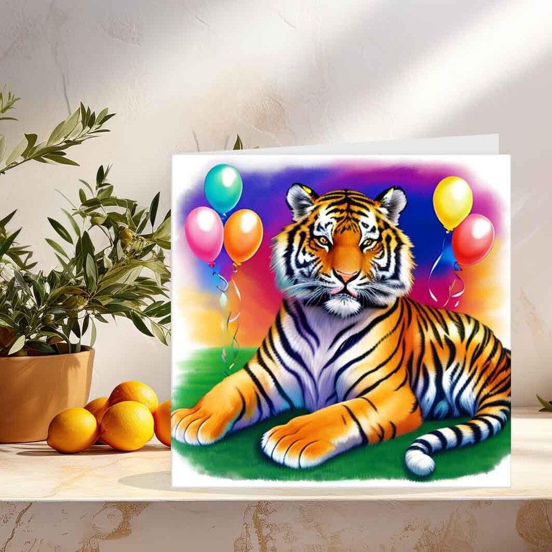 Tiger Birthday Card 145 x 145mm
