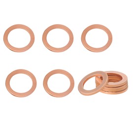 HQRNYP 10 PCS Oil Drain Plug Gasket, 14mm Cooper Crush Washer Oil Sealing Gaskets, Automotive Replacement Drain Plug Gaskets Compatible with OEM PN Part 007603-014106, Car Accessories