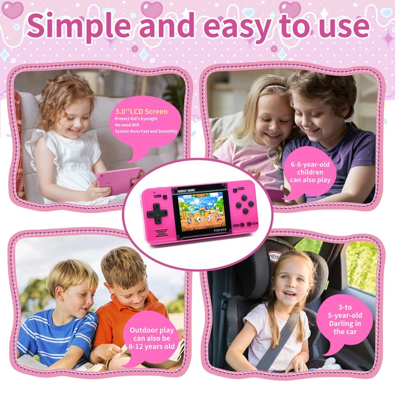Handheld Game for Kids -Preloaded 220 Retro Video Games, Portable
