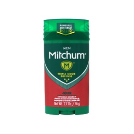 Mitchum Men Antiperspirant & Deodorant Stick, Triple Odor Defense Invisible Solid, 48 Hr Strength & Protection, Intense Energy, 2.7 Oz - 2 Pack