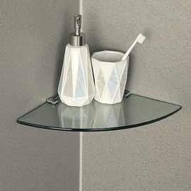 Sayayo Glass Shelf Brackets Glass Clamp Shelf Supports Chromed Finished, Adaptive 5-8MM Thickness Glass, Zinc Alloy, 12Pcs, EBL1015-12P