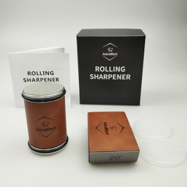 AstraMart Rolling Knife Sharpener - Kitchen Tool for Razor-Sharp Blades Honing Grinding & Polishing - Roller Knife Sharpeners for Kitchen Knives Serrated Scissors - Easy to Use & Non-Slip Base