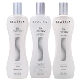 BioSilk 3-Piece Silk Therapy Shampoo, Conditioner & Serum Kit, Haircare For Incredible Shine, Sulfate, Paraben, & Cruelty-Free, 12 Oz (3 Products)