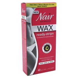 Nair Hair Remover Wax Ready- Strips 40 Count Legs/Body