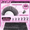 Lash Clusters 330Pcs Cluster 200D Mega Volume Eyelash Extensions 12-22MM