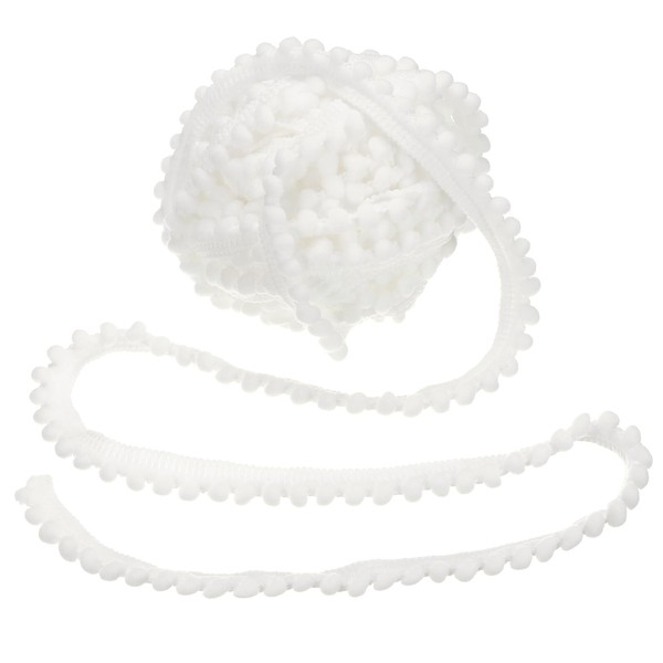 sourcing map 25 Yards Pom Pom Trim Ribbon, 0.5" Wide