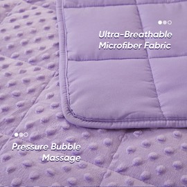 Weighted Blanket for Adults, Comfortable and Soft Throw Weighted Blanket with Premium Glass Beads for All Season 15 lbs 60"x80", Purple