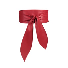 LumiSyne Women Obi Belt Retro Wide Cinch Belt Soft PU Leather Fashion Tie Up Wrap Around Waist Belt Ladies Knotted Waistband Corset Belt Dress Belt For Daily Party