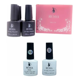 Combo Gama De Gel Uv Marca Mussabase Y Top 10 Ml Para Uñas