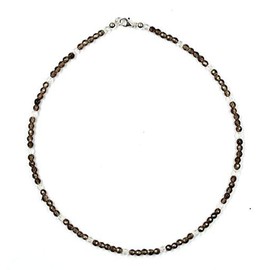 Smoky Quartz Jewellery (Necklace) Smoky Quartz Necklace Smoky Quartz Balls Faceted with Quartz Balls Faceted Clasp 925 Sterling Silver Model Number 7004, Gemstone, smokey quartz