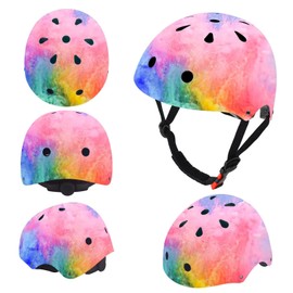 JeeFree Adjustable Gradient Color Skateboard Helmet for 3-5-8-14+Ages【Toddler Kids Youth Adult】 Girls Boys Woman.Bike Helmet for Multi-Sports Cycling Bicycle Scooter Inline Roller Skate Rollerblading