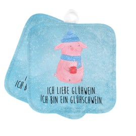 Mr. & Mrs. Panda Set of 2 Pot Holders Mulled Pig Gift Christmas Eve Christmas Decoration Pot Holder Set Christmas Market Mulled Wine