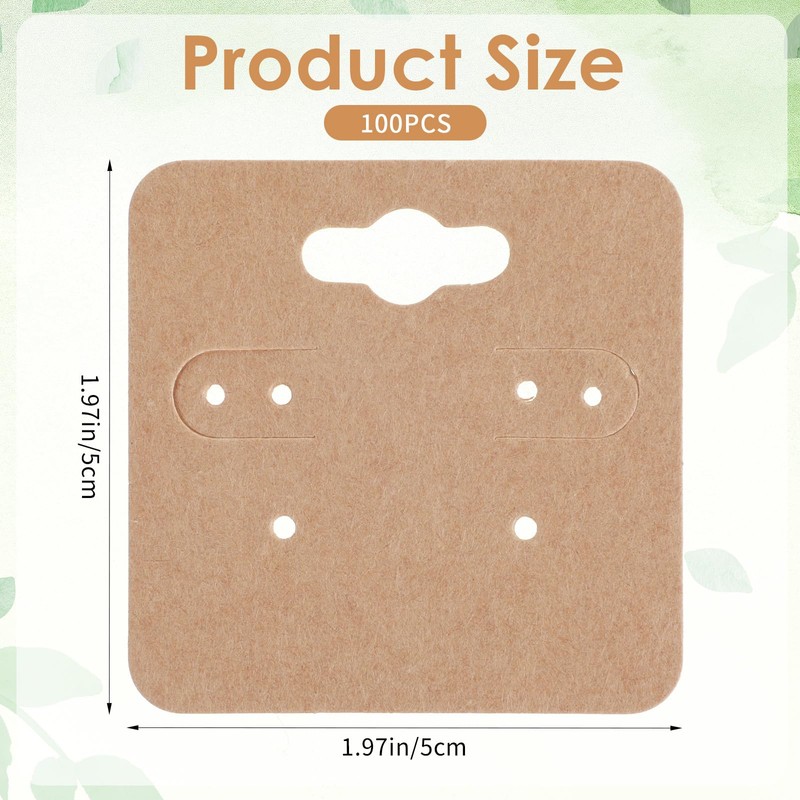 Ouligay Pack of 100 Earring Display Cards Stud Earrings Display
