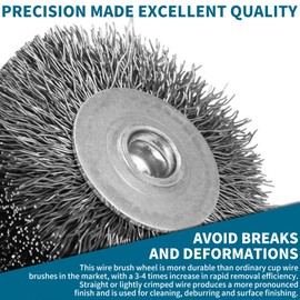 SI FANG 2 Inch Wire Brush Wheel for Drill Attachment, 0.0118" Coarse Stainless Steel Wire 3/4" Face Width Heavy Duty Rotary Scratch Brushes, Metal Removal Rust & Stripping (4PCS Drill Wire Brush)