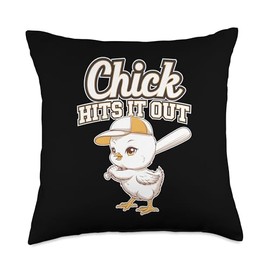 Baseball Baby Chicks Dynamic Active Art Throw Pillow