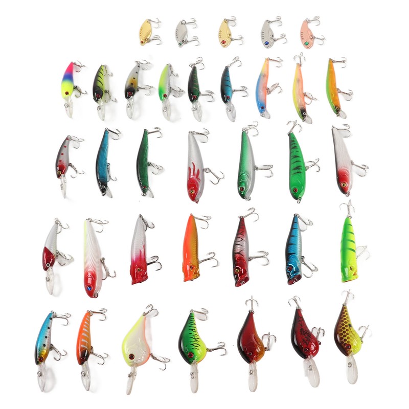 35Pcs Simulation Hard Bait Mixed Minnow Fishing Lure Kit Minnow