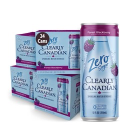 Clearly Canadian Zero Sugar Forest Blackberry Sparkling Water Beverage, Zero Sugar & Zero Calories, Diet Soda Alternative, 12 Fl Oz Can (Pack of 24)