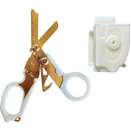 Elegital Modern Luminous Gold Trauma Shears, Emergency Response Shears, Stainless Steel with Strap Cutter and Glass Breaker for Outdoor Camping Rescue Scissors Tools