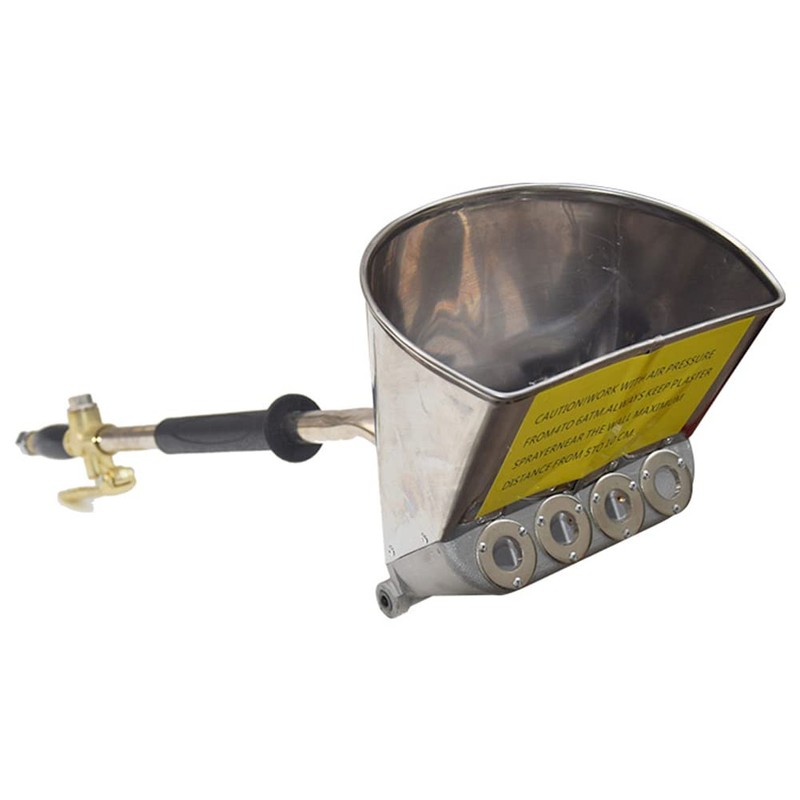 Uenede Stucco Sprayer Gun, 4 Jet Cement Mortar Paint Hopper