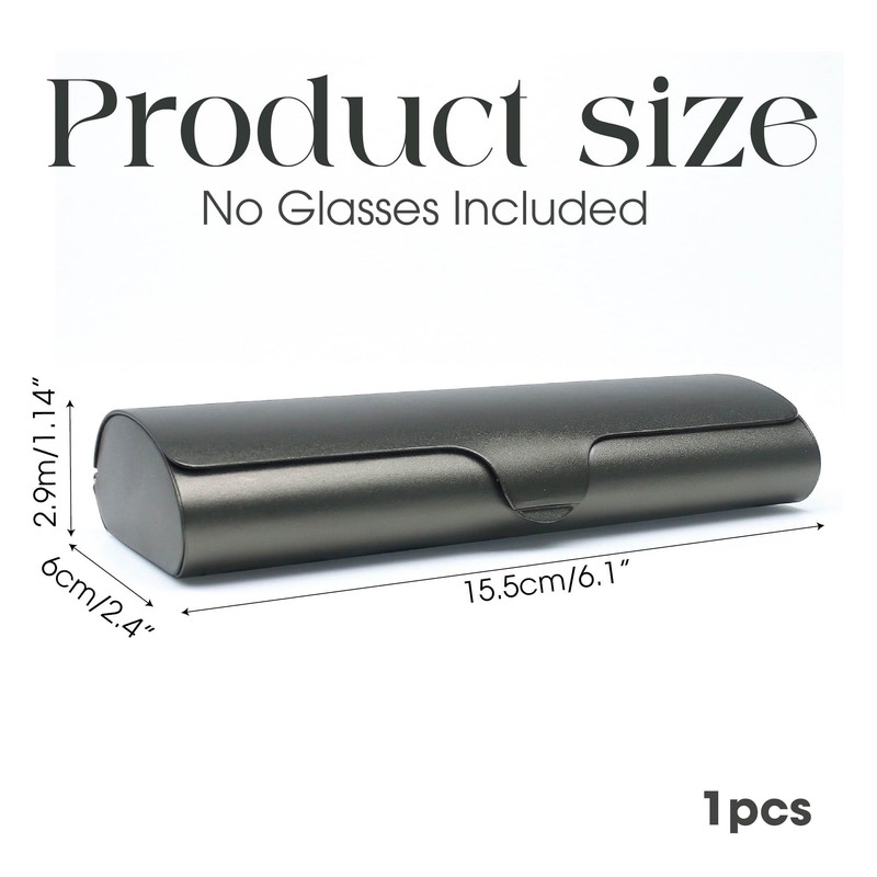 Marsrut Slim Eyeglass Case, Metal Aluminum Eyeglass Hard Shell, Thin
