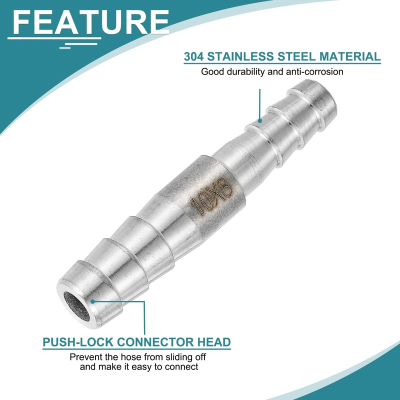 sourcing map 2Pcs 3/8" to 5/16" Hose Barb Reducer Pipe