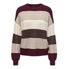 Onlatia KNT Noos L/S Stripe Pullover, Zinfandel