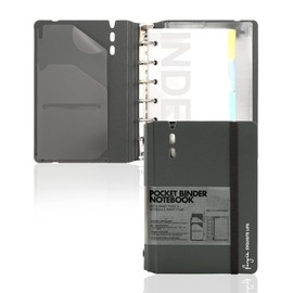 CAGIE A7 Small Binder Notebook with Removable Pages Hardcover Spiral Refillable Mini Binder Notebooks for Note Taking Pocket Notebook with Planning Square Ruled & Dotted Ruled Pages 4x5.7 Inch, Grey